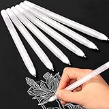 Weißer Stift 6 Stück, MCSQK Gelstift Set 0,8 mm Feine Spitze Weiß Gel Stift Highlight Skizzieren Stifte, Gelschreiber für Künstler Dunkle Papiere Strichzeichnungen Zeichnung Kunst Design Supp