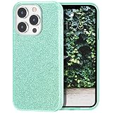 MILPROX iPhone 13 Pro Max Hülle Glitzer Schutzhülle Bling DREI-Schicht-Hybridstruktur Slim Kristallklar schützende Hülle kompatibel mit iPhone 13 Pro Max 6.7 Inches- Grü