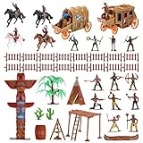 STOBOK Kunststoff Cowboys Indianer Figuren Spielset Wild West Cowboys Und Heimat- Indianer Figuren Indianer Action- Fig
