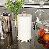 Küchenrollen-Halter stehend vergoldet praktischer Papierrollen-Ständer rostfrei glänzend Küche 15 x 25 cm (Gold)