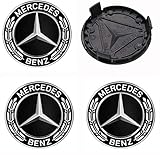 Brogtorl 4 Stück 75mm Nabendeckel Radnabenkappen Felgendeckel für Mercedes Benz Felgenkappen Nabenkappen Wheel Caps Radnabenabdeckung