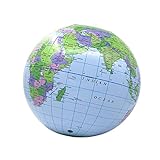 JJYY Beleuchtete Weltkugel Globus PVC Aufblasbare Erde Wasserball Lehrmodell Lehrmittel Universal Rotation Globus Lernwerkzeug Für Schulkinder Familie (Color : Blue, Size : 25cm)