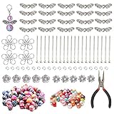 Nsiwem Hochzeit Taufe Anhänger Perlenengel Bastelset Set für Perlenengel Schutzengel Anhänger Perlenengel 20 Kits für Handmade DIY Engel Anhänger Selber M