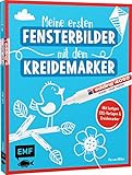 Vorlagenmappe Meine ersten Fensterbilder mit dem Kreidemarker: Mit Anleitung, 6 lustigen XXL-Vorlagen-Postern und original edding 4090 Kreidemarker (weiß) – ab 4 J