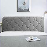 MSHD Bett Kopfteil Bezug Bettkopfteil Hussen Kopfteilbezug Staubdicht, Gesteppt Einfarbig Massivholzbett Kopfstütze Bedside Decoration Protector,Grey-140 * 73cm (Color : Grau, Size : 200 * 73cm)