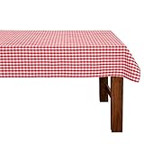 FILU Tischdecke 100 x 140 cm Rot/Weiß kariert (Farbe und Größe wählbar) - hochwertig gefertigtes Tischtuch aus 100% Baumw