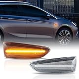 LED Blinker, 2 Stück, dynamisch, Seitenblinker, kompatibel mit Op-el Astra J/Astra J K/Zafira C/Insignia B/Grandland X (Transparent)