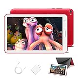 Kinder Tablet 8 Zoll mit WiFi 3GB + 32GB/128 Erweiterbar Android 10.0 Pie Zertifiziert von Google GMS 1,6Ghz Kids Tablet Quad Core 5000mAh Dual Kamera Tablet PC Netflix Lernspiele(Rot)