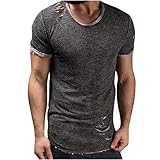 Herrenmode Retro Casual einfarbig Kurzarm t-Shirt Shirt 3276 Oberteil, jp1880-druck, Rundhalsausschnitt, leicht Hippie Festival großvater 51068, kleinem Logo-Print, bequemes Ob