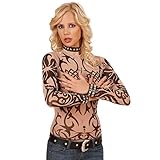 NET TOYS Damen Tattoo Shirt Sleeve Tribal Shirt Tattooshirt Tribalshirt Oberteil Damenoberteil Damenshirt Kostüm Zubehör Fasnet F