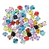 HOUSWEETY 1000 Mix Doppelkegel Perlen Bicone Rhomben Facettiert Beads Acrylperlen 6x6