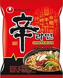 Nong Shim Instantnudeln Shin Ramyun / Koreanische Ramen Suppe scharf - schnelle Zubereitung / 6er Vorteilspack à 120g