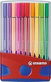 Premium-Filzstift - STABILO Pen 68 ColorParade - 20er Tischset in rot/blau - mit 20 verschiedenen Farb