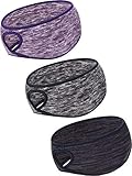 Blulu 3 Stücke Pferdeschwanz Stirnband Damen Winter Stirnband Ohrwärmer Laufen Stirnband für Damen Mädchen Draussen Sports (Farbe Set 1)