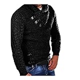KAIXLIONLY Herren Pullover mit Rollkragen Slim Fit Rollkragenpullover Langarmshirt Schwarzer Männer Strickpullover-Sweatshirt-Pulli Freizeit Neck Langarm Sw