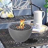 DJLOOKK Tragbare Tisch-Feuerstelle, Tisch-Alkohol-Kamin-Beton-Schüssel, Outdoor-Indoor-Ethanol-Kamin, für Bauernhaus, Valentinstag, Party, Essen und Geburtstag