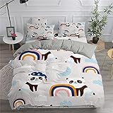 Csuper Cartoon Kleines Tier 3D High-Definition-Digitaldruck Bettbezug 3-Teiliger Bettbezug Aus Polyester/Baumwollmaterial Hotelzimmer Schlafzimmer Studentenwohnheim Anwendb