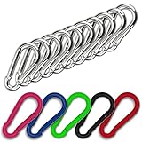 C.P.Sports 10x Karabinerhaken 80mm x 8mm | Edelstahl massiv, belastbar bis 230kg | robuste Karabiner Haken für Sport, Camping, Outdoor, Hobby, Freizeit oder Schlüsselanhänger | 10er Pack Silb