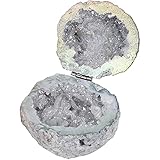 YSJJNDH Edelstein Chakra Steine Natürliche handgemachte lagerung Agate geode Halskette Box raue Quarz kristall ohrring Ringe Box kristall Stein Frauen schmuck Container (Color : Multi Colored)