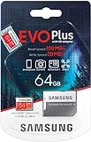 Samsung Evo Plus 64GB MicroSD SDXC Klasse 10 Neues Modell bis 100MB / S Full HD und 4K UHD mit Adap