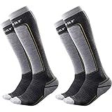 Unigear Merino Wolle Skisocken Skistrümpfe mit Polsterung, Unisex Thermo Wintersocken Kniestrumpf, Snowboardsocken Damen und Herren, warm und atmungsaktiv, schnelltrock