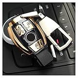 ZZJUN Xxjun Store ABS Auto Neues Auto Styling Remote Key Shell Key Case Deckel Fit für Mercedes Benz C Klasse W205 GLC GLA C E G S M GL CLS CLK G Klasse (Color Name : Golden with Buckle)