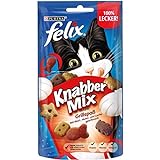 FELIX KnabberMix Grillspaß Katzensnack, Knusper-Leckerlie mit drei Geschmacksrichtungen, 8er Pack (8 x 60g)