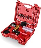 Ejoyous Bremsenentlüfter Motorrad, Hand Vakuumpumpe Bremsenentlüftergerät Tragbar Bremsfluessigkeit Bremsenentlüftung Druckpruft mit Doppelmanometer, für Auto KFZ Klimaanlage Tester 0-760mmHg