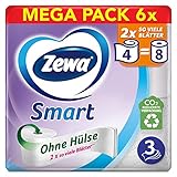 Zewa Smart Toilettenpapier Ohne Hülse, Großpackung Mit 48 Rollen (6 x 8 x 300 Blatt)