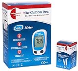 Swiss Point Of Care GK Dual Keto Pack | 1 x GK Dual Messgerät (mg/dl) und 1 x Ketone Streifen (25 Stück) im praktischen Set | weiteres Zubehör sep