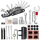 Fahrrad Multitools, 16 in 1 Fahrrad Reparatur Werkzeug Set, 22Pcs Fahrradflickzeug Reparaturset Multifunktionswerkzeug, Fahrrad Reparatur Zubehör mit Reifenheber Reifenpatch, für Männer F