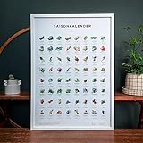 Saisonkalender Obst & Gemüse in A2, Küchenkalender: Wandkalender für jedes Jahr, Produkt-Nachhaltigkeit zertifiziert, Poster in Farbe, ohne R