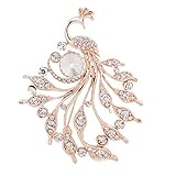 Vektenxi   Broschen Frauen Pfau Form Strass Intarsien Brosche Breastpin Kragen Hut Schmuck Hohe Q