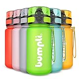 bumpli® Kinder Trinkflasche SoftTouch - auslaufsicher & Kohlensäure geeignet - BPA-freie Kindertrinkflaschen mit Fruchteinsatz - Perfekt für Schule, Kindergarten, Sport - 350