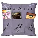 Kissen mit 3 Taschen zum selber Befüllen Sekt Snacks | Dekokissen für Filmabend | Sofakissen Couch Bett TV | Geschenk-Ideen Geburtstag Weihnachten | H