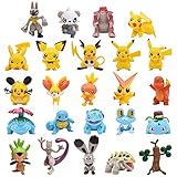 Pikachu Cake Topper, 24PCS Tortendeko Geburtstag Pikachu Cupcake Figuren Cake Topper Geburtstags Party Kuchen Dekoration Lieferungen für Kinder Geburtstag Baby Mädchen Jung