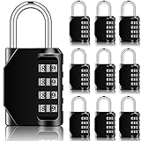 10 Stück Zahlenschloss 4 Ziffer Wasserdichtes Vorhängeschloss für Outdoor Schule Turnhalle Türschloss Sportschließfachtor Zaun Koffer Hasp Aufbewahrung