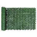 Ahageek Künstlicher Efeu Hecken Sichtschutz, Zaun Sichtschutzgitter mit Künstlichen Blättern Künstliche Hecken Paneele Rolle für Gartenhecken Balkon Außendekoration 100 x 300