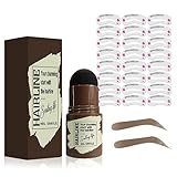 Augenbrauen Stempel und Schablonen Set, Augenbrauen Puder Stempel Make up, mit 24 Stück wiederverwendbaren Augenbrauen Schablonen Kit Augenbrauen Definierer Augen Make up Formung (LIGHT BROWN)