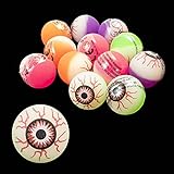 12x Flummis Halloween | 3,3 cm | Grusel Dopsball Gummiball Hüpfball Springball | Augen Augapfel Flummi gruselig als Mitgebsel für Halloween Kindergeburtstag Tüte für Kinder - Jungen & M