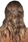 Damen Haarclip Haarspange für Frauen aus Metall in Form von Unendlichkeitssymbol silb