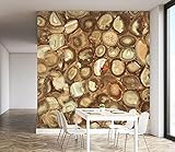 Zjfong 3D Runde Steintapete Wandbild Abnehmbarer Aufkleber Innendekoration Wandbild Wallpaper-400X280C