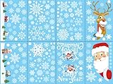 Raoclay Fensterbilder Weihnachten Selbstklebend, Schneemann Elch Weihnachten Fensterdeko 189 Stück für F
