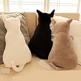 Homeofying Sofakissen in Form einer Katze, niedliche Tier-Silhouette, weicher Plüsch, schönes Geschenk für Zimmer von Mädchen und Jungen, Plüsch, Schwarz , 45