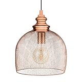 EGLO Pendelleuchte Straiton, 1 flammige Hängelampe Industrial, Vintage, Modern, Hängeleuchte aus Stahl in Kupfer, Esstischlampe, Wohnzimmerlampe hängend mit E27 Fassung