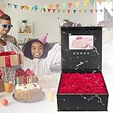 TELAM 7 Zoll LCD Video Geschenkbox, Videobroschüre mit Video und Foto Grußkarte E Card Tolles Geschenk für Geburtstag, Jubiläum, Urlaub, Thanksgiving, Weihnachten, Marketing (SCHWARZ)