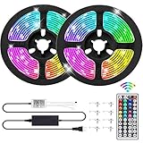 LED Strip, massway 10m RGB LED Licht Streifen mit IR Fernbedienung, 5050 stripes Lichtband Leiste Band Beleuchtung, Lichterkette Selbstklebend, Wasserdicht IP65, für Zuhause, TV, Bar, Party