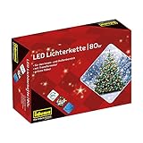 Idena 8325059 - LED Lichterkette mit 80 LED in bunt, mit 8 Stunden Timer Funktion und Transformator, ca. 15,9 m lang, für den Innen- und Außenbereich, für Partys, Weihnachten, Deko, H