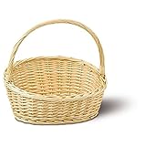 KretaNatura Geschenkkorb Präsentkorb Weidenkorb, Natur (T 40cm x B 35cm x H 13/39cm)