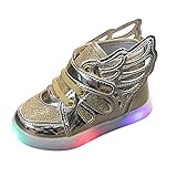 Unsex Mary Jane Sneaker Lauflernschuhe mit LED-Lichtleuchte Prinzessin Schuhe Kinder Sandalen Partei Schuhe Kostüm Zubehör Karneval Verkleidung Party Aufführung Fasching Tanzball (Gold, 27)